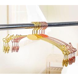 Rose Gold Metal Hangers Socks Underwear Bra Lingerie Display Rack Panties Clips for Laundry Supplies6023997