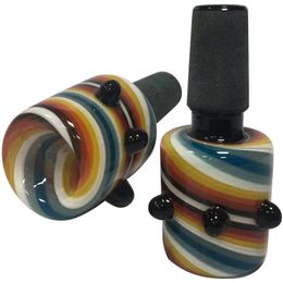 Colourful Smoking Glass Bowls 14mm 18mm Male Slide Oil Burner Philtre Thick Bowl Joints For Bongs Hookahs Water Pipe