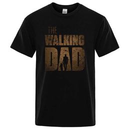 Men's T-Shirts Summer The Walking Dad Funny Strt Printed T-Shirts Men Fashion Tshirt Loose Oversized Cotton Short Slves Casual Hip Hop Ts T240506