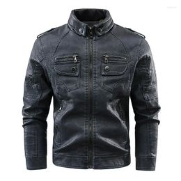 Carpets Thick Leather Jacket Casual Vintage Motorcycle Biker Coat Male Brand Design PU Men Men's Autumn Winter Fleece Clothing