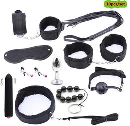 Women Men Erotic Porn Bdsm Sex Nipple Clamp Handcuff Whip Gag bdsm Toy Mask Anal Plug Toys for Adults Bdsm Bondage Sexy Lingerie Y6098772