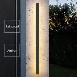 Waterproof outdoor wall lamp LED Long IP65 Aluminium Light Garden Villa porch Sconce 110V 220V Luminaire 240508