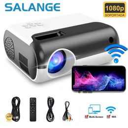 Projectors Salange P80 Projector 1080P supports WiFi smart home Theatre outdoor movie projector compatible with smartphone HDMI USB AV PS5 J240509