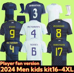 New Scotland Soccer Jersey 24 25 Euro Cup Scottish National Team Football Shirt Kids Kit Set Home Navy Blue Away White 150 Years Anniversary Special ROBERTSON