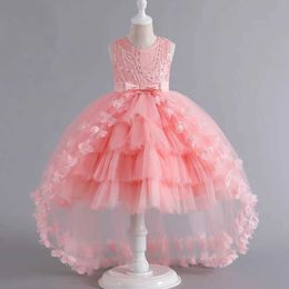 Girl's Dresses Girls and childrens formal evening dress sleeveless princess fluffy cake carnival costume performance dance for ages 4 to 10L2405