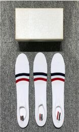 Men039s Socks Korean Fashion RWB Stripes No Show Women039s Cotton Street Fashionable Harajuku Stockings3564044