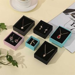 Jewellery Boxes Square Paper Jewellery Packaging Box Ring Necklace Earrings Storage Organiser Gift Box Solid Colour Jewellery Box Wholesale Joyero