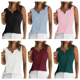 Women's Tanks 2024 Spring And Summer Tank Top Design Sense Of Fashion Leisure V-neck Solid Color Thread Undershirt Clothes Tanktop