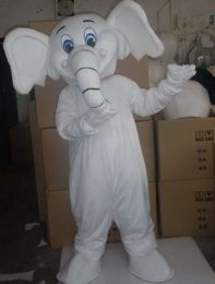 Mascot Costumes Professional New White Elephant Mascot Costume Fancy Dress Adult Size