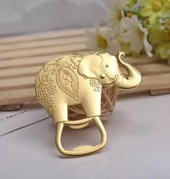 Gold Wedding Favours and Gift Lucky Golden Elephant Wine Bottle Opener3409618