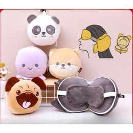 Pillow Creative Cartoon Animal Multi-functional Cute Travel 2-in-1 Eye Mask Portable