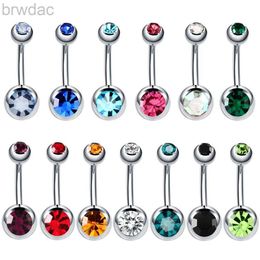 Navel Rings 1PC/Lot Surgical Steel Belly Bar Piercings Navel Earrings Gemed Goth Belly Button Rings Piercing Ombligo Sexy Body Jewellery Women d240509