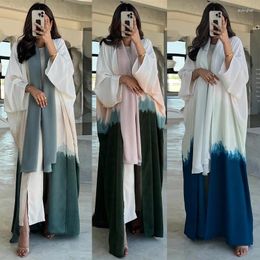 Ethnic Clothing Muslim Abaya Jacket Fashionable Tie-dye Cloak Summer Long Sleeves Cardigan Fashion Middle East Dress Robe
