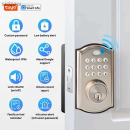 Smart Lock Tuya smart door lock 5-in-1 keyless entry door lock WiFi Deadbolt no bridging required easy to Instal remote application control WX