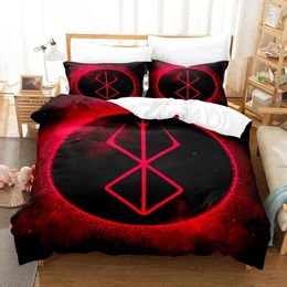 Bedding sets Berserk bedding for boys and girls double queen size down duvet covers pillowcases childrens beds adult fashion home textiles J240507