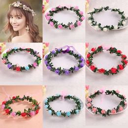 Hair Bohemian Crowns 12pc Women Flowers Headbands Artificial Floral Wreaths Headwear for Girls Beach Wedding Garlands Market Night Toys