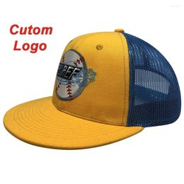 Ball Caps Custom Snapback Fishnet Mesh Fabric Hip Hop Sport OEM Logo Travel Decorate Headwear Hip-Hop Basketball Tennis Baseball Hat