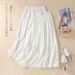 Skirts Summer 2024 Cotton Linen Sweet Floral Slim Long White Skirt