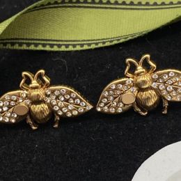Vintage Bee Earrings Fashion Designer Earring High Quality Women Studs For Lady Luxury Jewelry Party Wedding Stud Engagement
