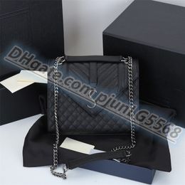 Genuine leather chain ENVELOPE shoulder bags fashion handbags clutch bag tuxury designer cowhide Cross body purses presbyopic card hold 313M