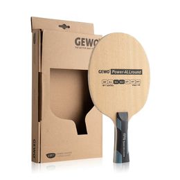 Original GEWO Power all-round table tennis blade holder with 5-layer wooden control rotating balance table tennis bat 240428