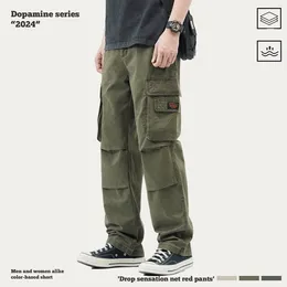 Men's Pants Spring And Autumn Outdoor Work Wear Straight Leg Wide Pocket Functional Trendy Casual