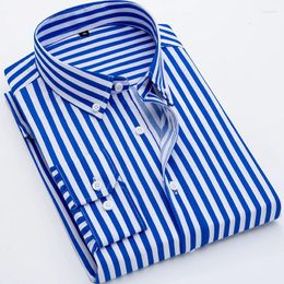 Men's Casual Shirts 2024 Spring/Summer Fashion Trend Striped Long-Sleeved Shirt Slim Comfortable Breathable Plus Size M-5XL