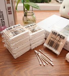 100pcsPack Bamboo Cotton Buds Swabs Medical Ear Cleaning Wood Sticks Makeup Health Tools Tampons Cotonete4296592