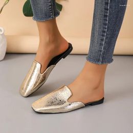 Slippers Shoes For Women 2024 Brand Closed Toe Women's Summer Daily Flat With Soft Bottom Plus Size Ladies