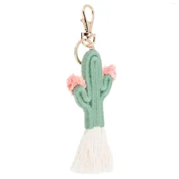 Keychains Backpack Cactus Pendant Hanging Car Key Accessory The Flowers Handwoven Keyring Miss