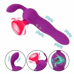 Other Health Beauty Items Double vibrating Nipple suction cup vaginal vibrator female clitoral stimulation 2-in-1 adult store Q240508