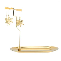 Candle Holders 1 Set Rotating Candlestick Winter Home Decoration Alloy Snowflake Stand #h10