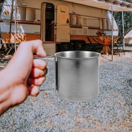 Wine Glasses Coffee Mug Outdoor Water Multi-function Metal Drinking Stainless Steel Portable With Folding Handle Convenient Travel