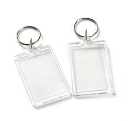 Clear Acrylic Plastic Blank Keyrings Insert Passport Po Frame Keychain Picture Frame Keyrings Party Gift LX23292252513