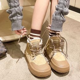 Casual Shoes Winter Keep Warm Platform For Women Lace Up Plus Velvet High Top Sneakers Outdoor Female Ankle Boots