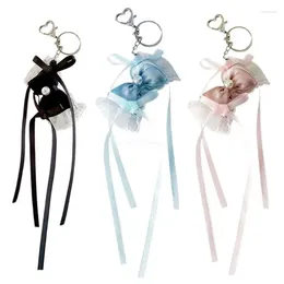 Keychains Elegant Bowknot Keyring Simple Cell Phone Anti-lost Lanyard Accessory For Women Dropship