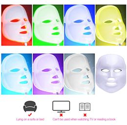 LED Facial Mask 7 Colours PDT Pon Face Skin Rejuvenation Wrinkle Removal Electric AntiAging Mask Therapy SPA Beauty Machine9512325