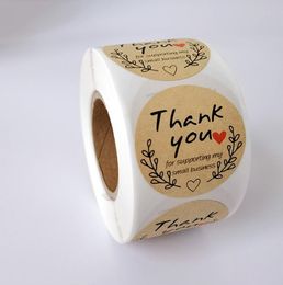 500pcsRoll Printed Love Thank You Adhesive Stickers Labels 1Inch Envelope Seal Package Color Party Stickerss8792339