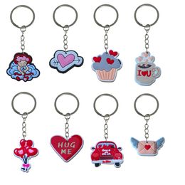 Jewellery Pink Valentines Day Keychain Keychains For Girls Key Ring Women Keyring Suitable Schoolbag School Bags Backpack Purse Handbag Otfyt