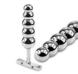 Metal Anal Beads Prostate Massage Stainless Steel Butt Plug Heavy Anus Beads with 5 Balls Sex Toys for Men and Women8937135