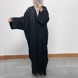 Ethnic Clothing Bat Sleeve Middle East Dubai High Temperature Diamond Loose Large Size Cardigan Robe Muslim Fashion Jalabiya For Women