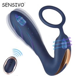 Other Health Beauty Items Male prostate massager anal plug vibrator with rooster ring G-spot silicone delayed implantation male masturbator Q240508