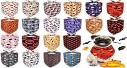 20 Pieces Halloween Dog Bandanas Pumpkin Ghost Dog Triangle Scarf Bibs Pet Triangle Plaid Kerchiefs For Small Medium Large Pets9689172351