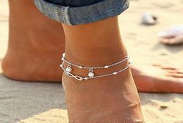 Meetcute Crystal Ankle Bracelet Number Anklets Silver Colour Link Chain Bracelet On The Leg For Women Beach Wearing Foot Jewelry9610972
