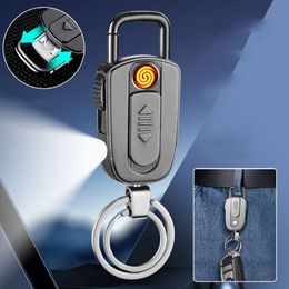 Creative Multi-Functional Metal USB Charging Windproof Key Ring Lighters