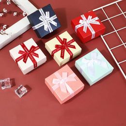 Jewelry Boxes Bowknot Jewelry Box For Engagement Ring Necklace Earrings Gift Storage Paper Jewelry Organizers Display Packaging Case Wholesale