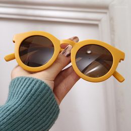 Sunglasses 7Color Cute Kids Family Adult Women 2021 Designer Material Matte Gafas De Sol Decorative Round Lens UV400 2146