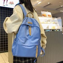 School Bags Women Casual Backpack Solid Colour Large Capacity Versatile Student Schoolbag For Junior High Fashion Travel Bag