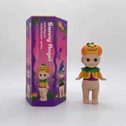 Blind box Mini Figure Halloween series 2016 Blind Box Toy for Girl Mystery Box Bat Witch Pumpkin T240506