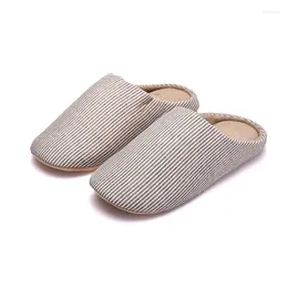 Slippers Couples Home Warm Cotton Casual Indoor Non-slip Silent Cloth Sole Japanese Style For Men Women Skin Friendly